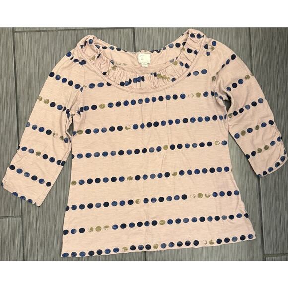 Anthropologie Postmark Creature Comfort Shirt Size Small Purple Polka Dot - Picture 1 of 6